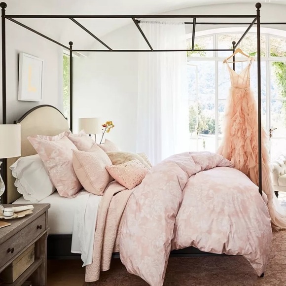 Pottery Barn Monique Lhuillier Garden Rose (KING SET) Duvet Shams  Floral PB